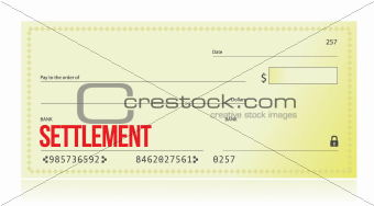 settlement bank check