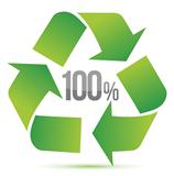 100% recycle illustration symbol