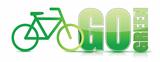 go green bike sign illustration design