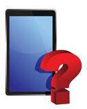 tablet and question mark illustration