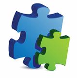 blue and green puzzle pieces