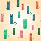 Stylish color cats pattern. Vector illustration
