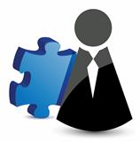 business icon and puzzle piece