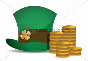 coins and saint patricks hat