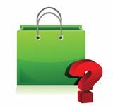 shopping bag and question mark