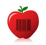 apple with a barcode illustration design