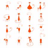 Orange cat silhouette collections 