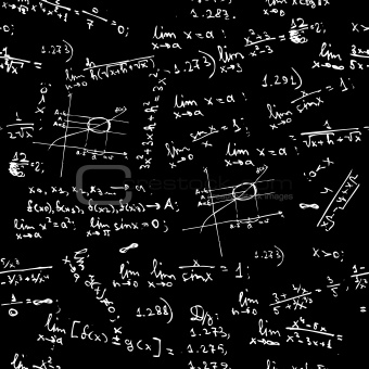 Seamless background with math formulas on blackboard