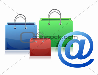 shopping bags and att sign