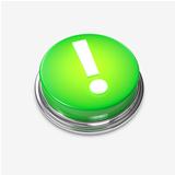 Green Alert Button Exclamation Mark glowing