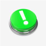Green Alert Button Exclamation Mark