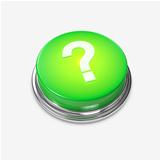 Green glowing Alert Button Question Mark
