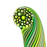 3d abstract twisted green shape on white