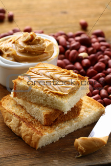 peanut butter and nuts on the table