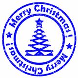 merry christmas blue tree