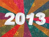 2013 New Year Numerals in 3D Background