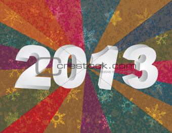 2013 New Year Numerals in 3D Background