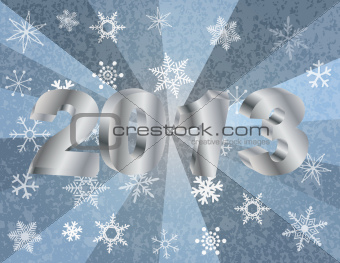 2013 New Year Numerals in Silver Background