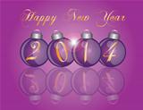 2014 New Year Purple Ornaments