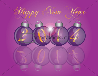 2014 New Year Purple Ornaments