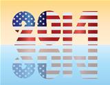 New Year 2014 USA Flag Illustration