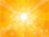 Sun Rays on Orange Background Illustration