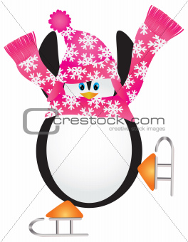 Penguin Skating Pirouette Illustration