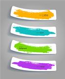 Set of color stickers with splash