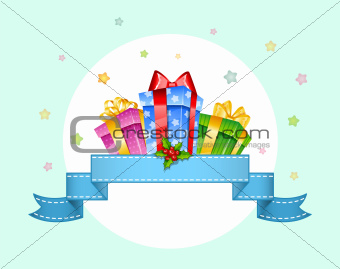 Colorful gift boxes with bows