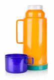 Plastic thermos isolated