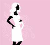 Pregnant silhouette woman 