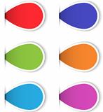 Set of colorful blank sticky labels for design