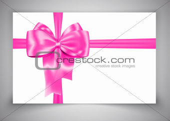 Gift card with pink ribbon