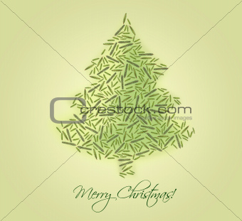 Christmas tree made of fir branches