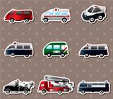 Vector illustration of different types car stickers