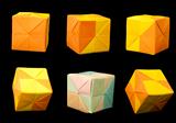 Paper cubes folded origami style.