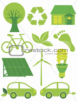 Go Green Eco Symbols Ilustration
