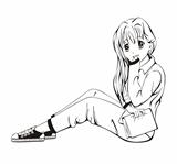Anime girl sitting