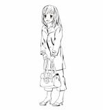 Anime girl with handbag