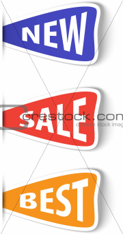 Set of colorful sticky labels for shopping