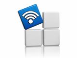 blue cube with wifi symbol like icon on boxes