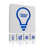 idea and light bulb symbol in tablets