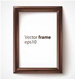 Wooden rectangular 3d photo frame with shadow