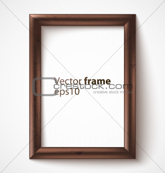 Wooden rectangular 3d photo frame with shadow