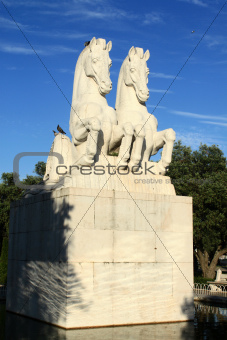 Two horses statue