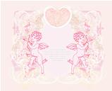 happy valentine's day card with cupid