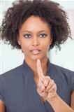 African American Woman Businesswoman Touchscreen