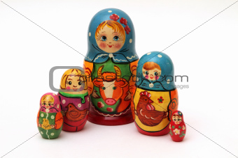 matryoshka dolls isolated on white background