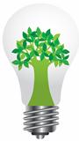 Lightbulb with Green Tree Illustration