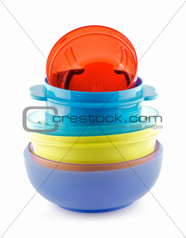 Colorful plastic bowls